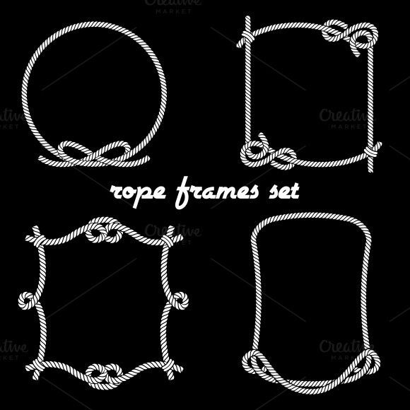 Rope Frames On Black Background