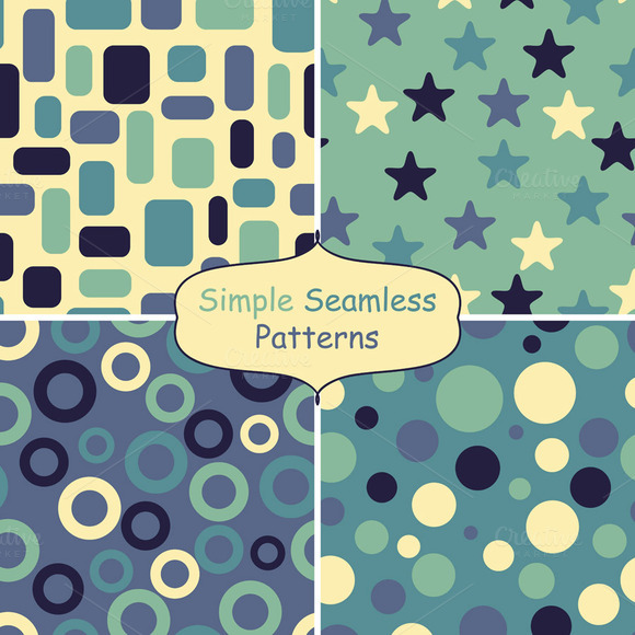 Four Abstract Vector Seamless Patter
