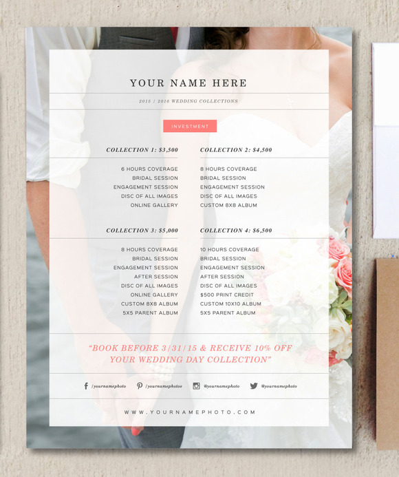 Wedding Photographer Price List ~ Flyer Templates on Creative Market