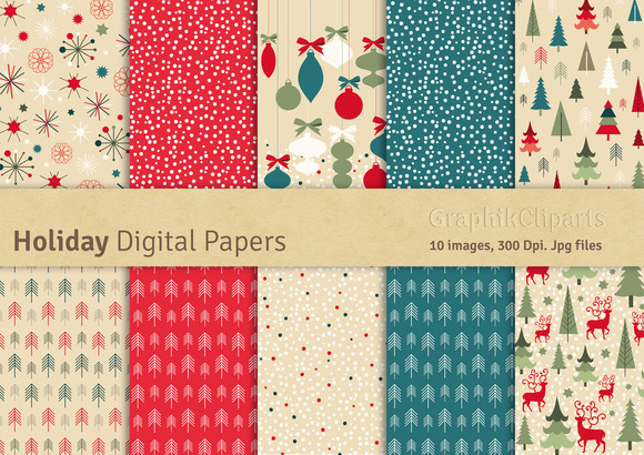 Holiday Digital Papers