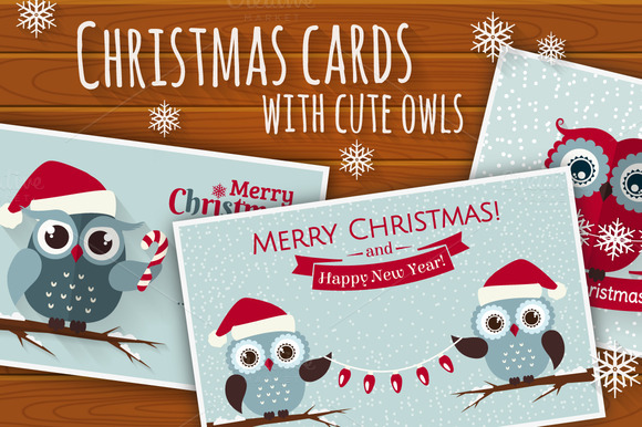 Christmas Set With Cute Owls