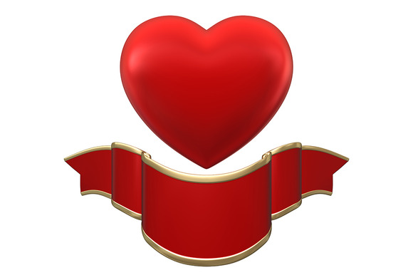 Red Heart With Ribbon