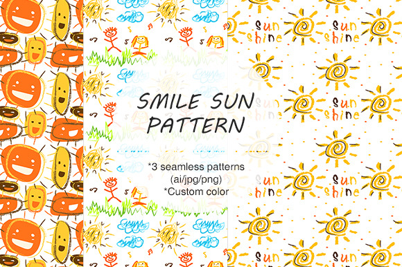 ORIGINAL SMILE SUN SEAMLESS PATTERN