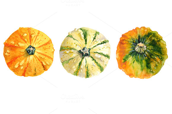 Watercolor Pumpkins
