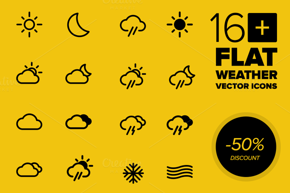16 Weather Vector Icons