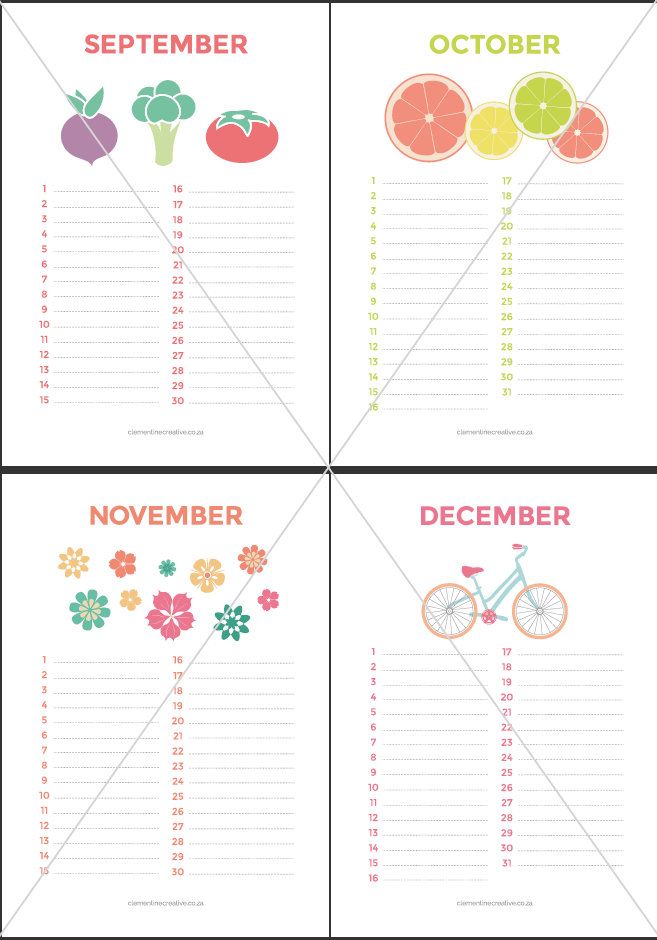 Cute Printable Birthday Calendar ~ Stationery Templates on ...