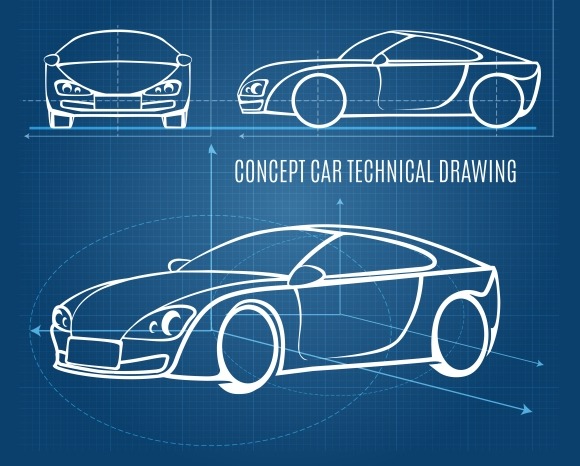 Concept Car Technical Drawing
