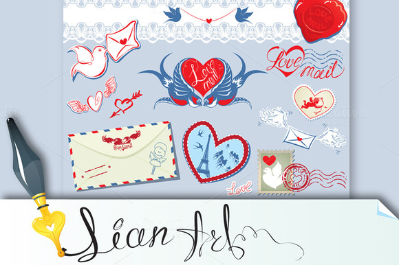 Collection Of Love Mail Design Eleme