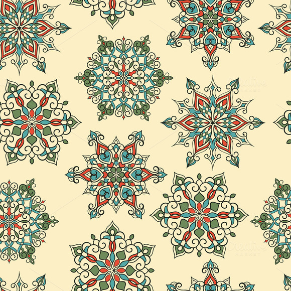 Seamless Pattern And Snowflakes