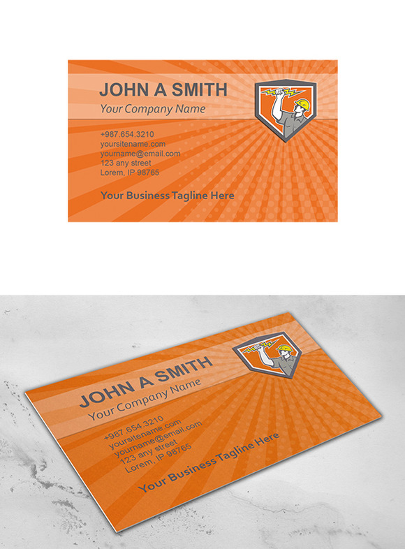 Business Card Template Electrician L