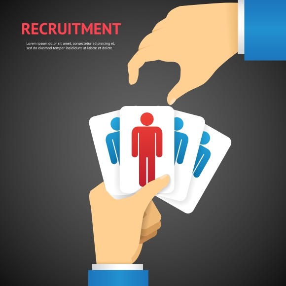 Recruitment Cards Hold By Hand