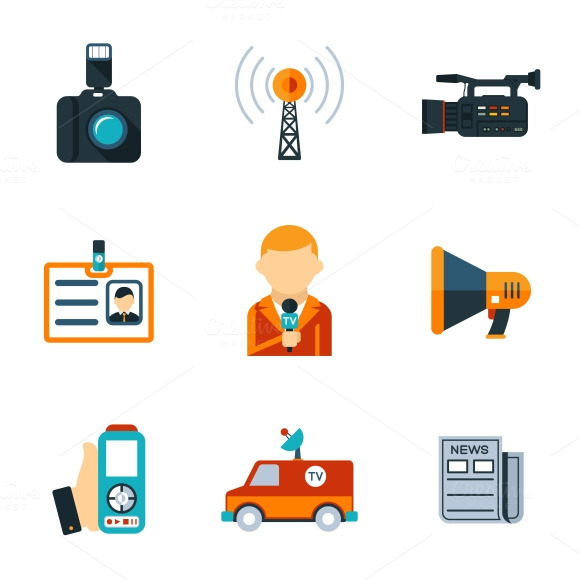 Assorted Journalism Flat Icons