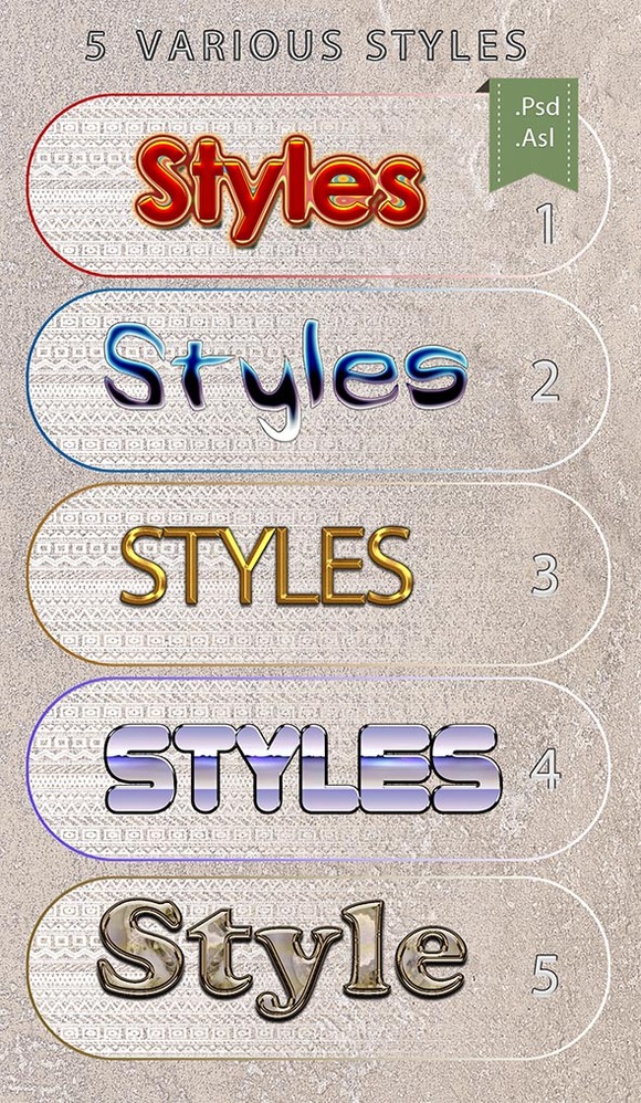 5 Various PS Styles Font Part 3