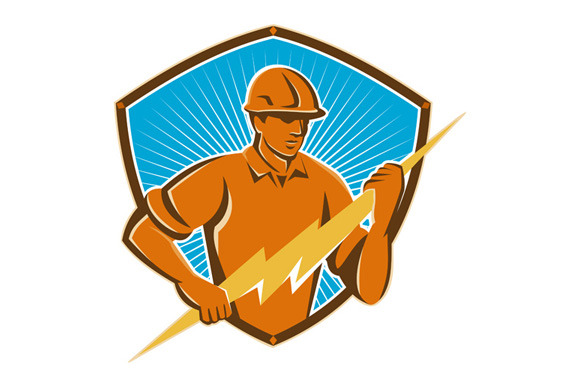 Electrician Construction Worker Retr