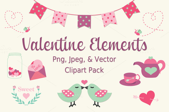 Valentines Day Vector Clip Art Set