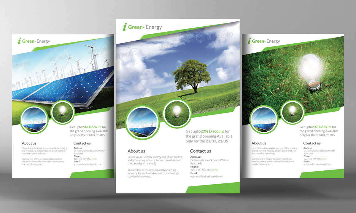 Renewable Energy Go Green Flyer Flyer Templates On Creative Market Renewable Energy Business Plan Template