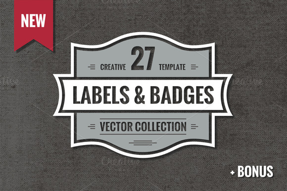 27 Vintage Vector Labels Badges