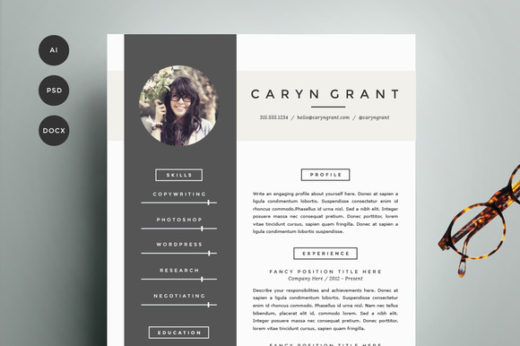 Resume template 3 pack | cv template   creatief, cv en cv 