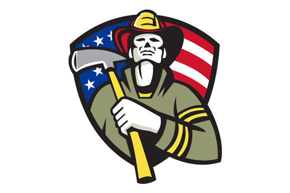 American Fireman Firefighter Emergen