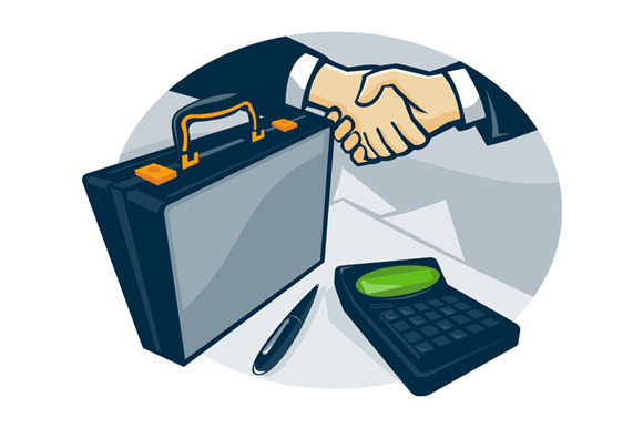 Business Handshake Deal Briefcase Re