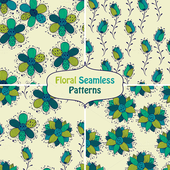 Vector Seamless Floral Patterns