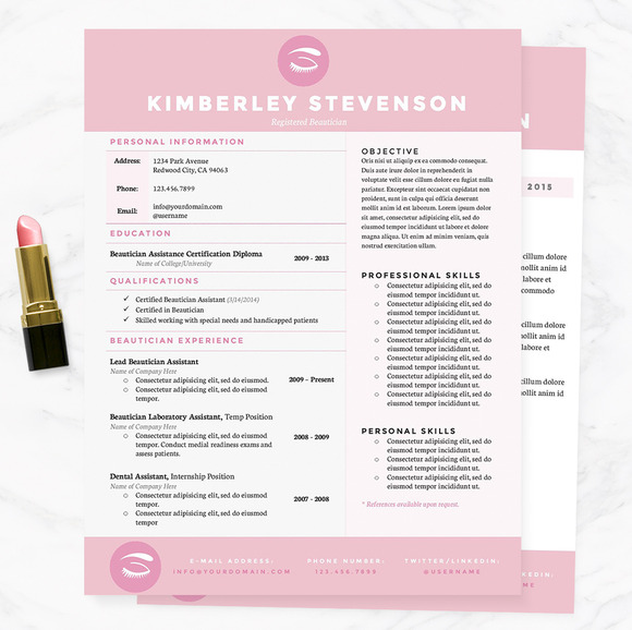 Crisp Pink Resume Cover Letter Pkg