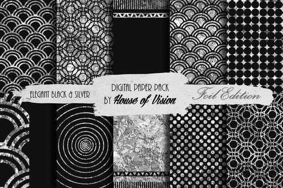 Elegant Black Silver Paper Pack