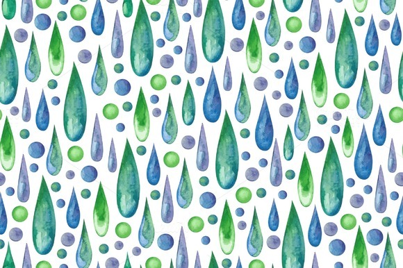 Watercolor Pattern With Drops