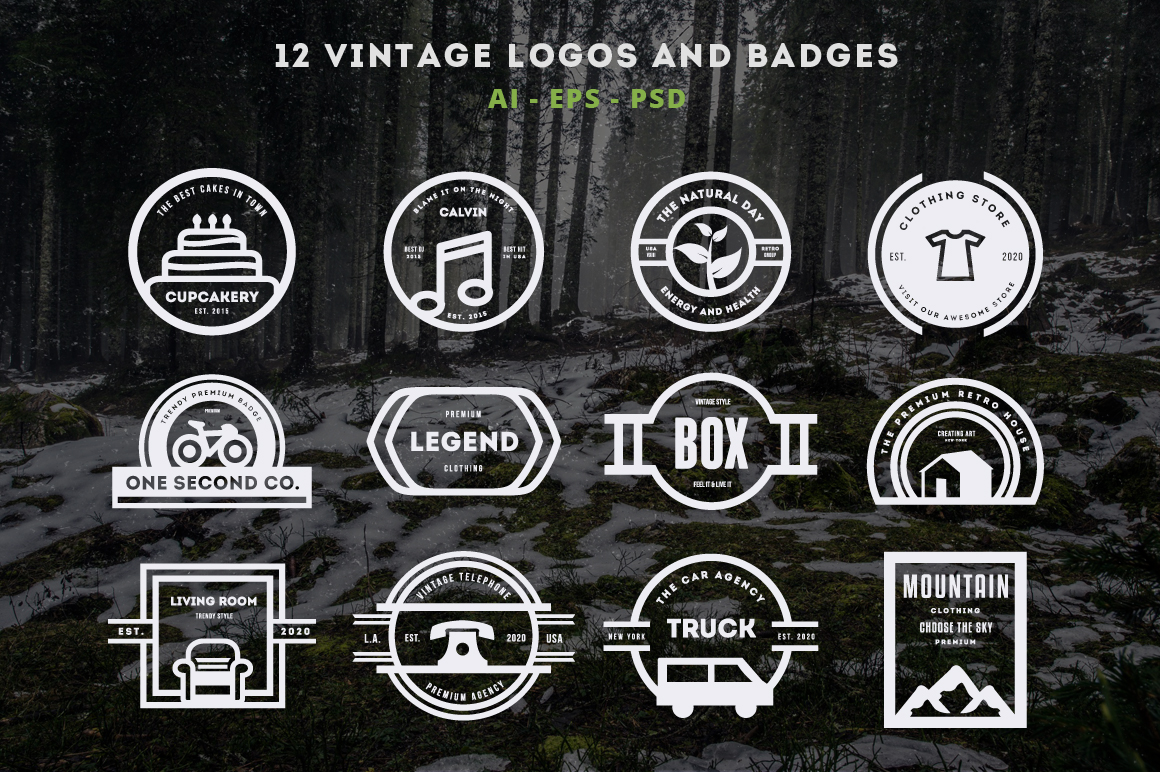 12 Vintage Logos & Badges ~ Logo Templates On Creative Market