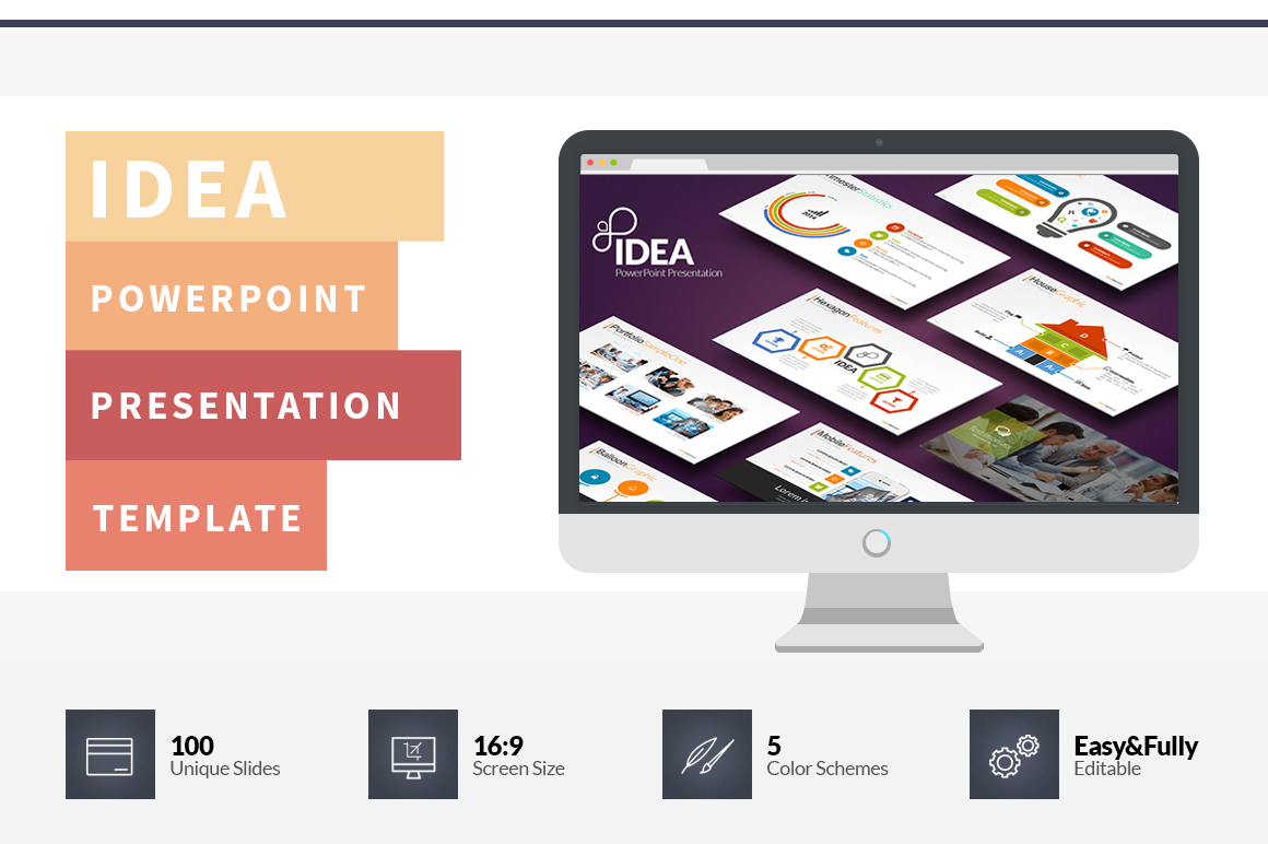 Idea Flat PowerPoint Template ~ Presentation Templates on Creative Market