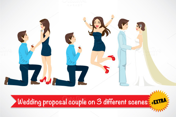 Wedding Proposal Couple Scenes