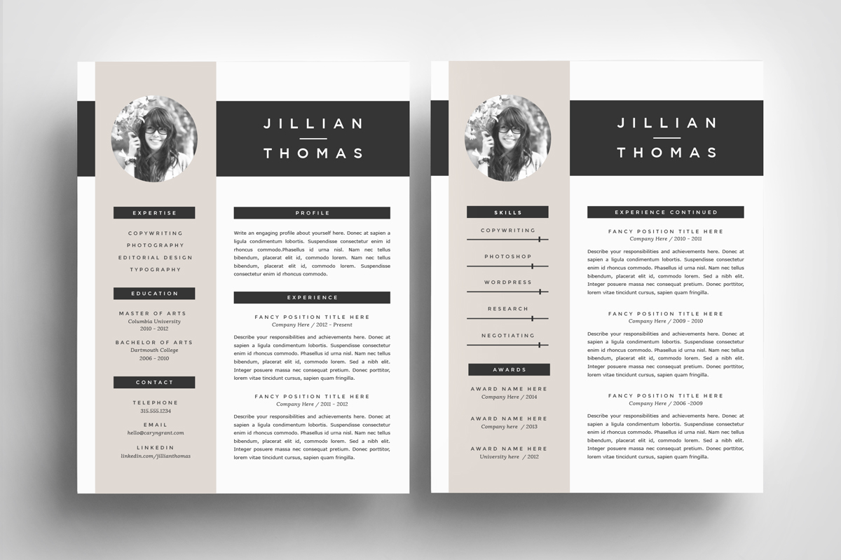 resume template 4 pack