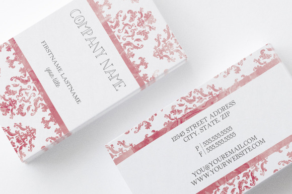 Damask Watercolor Business Card