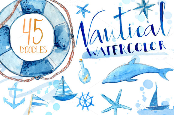 Watercolor Nautical Illustrations