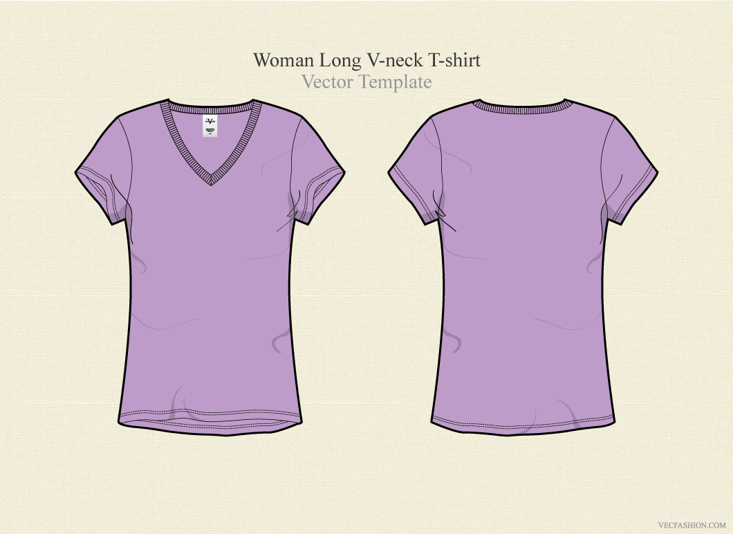 women-long-v-neck-vector-template-illustrations-on-creative-market