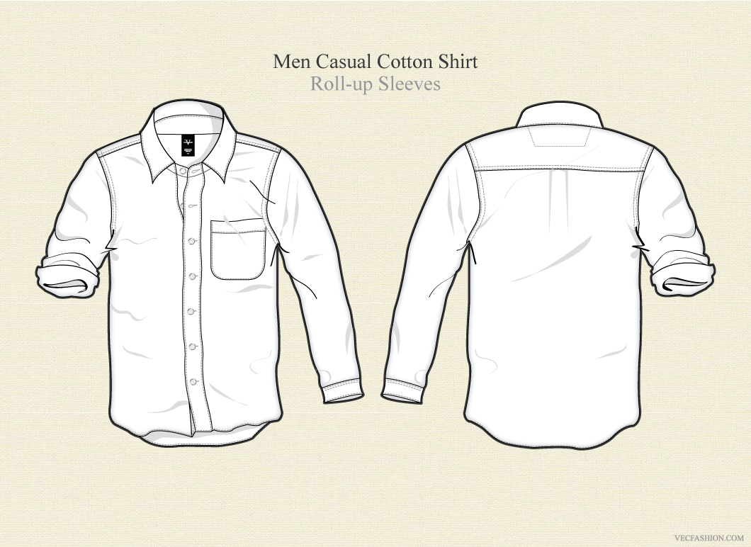 Download Men Casual Cotton Shirt Vector ~ Illustrations on Creative ...