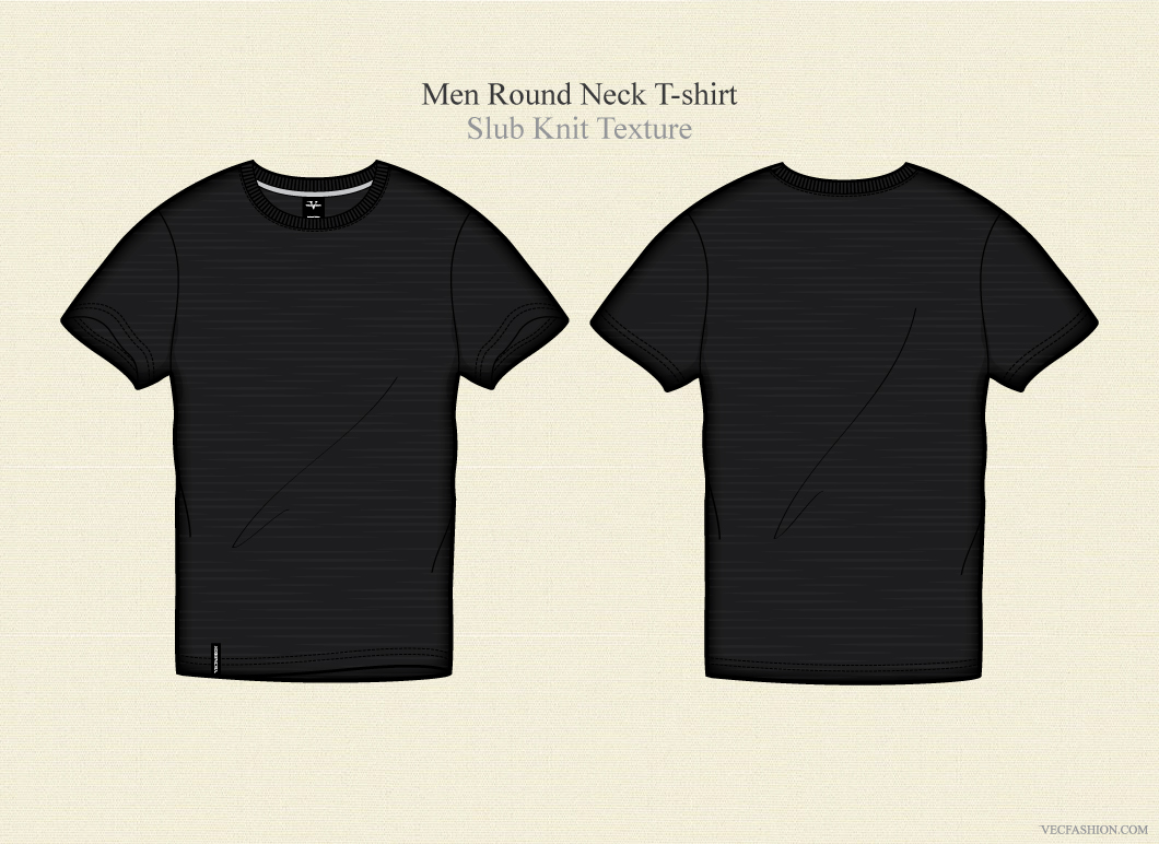 Download Men Black Round Neck T-shirt ~ Illustrations on Creative ...