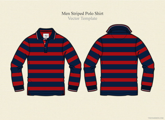 Download Men Striped Polo Shirt ~ Illustrations on Creative Market