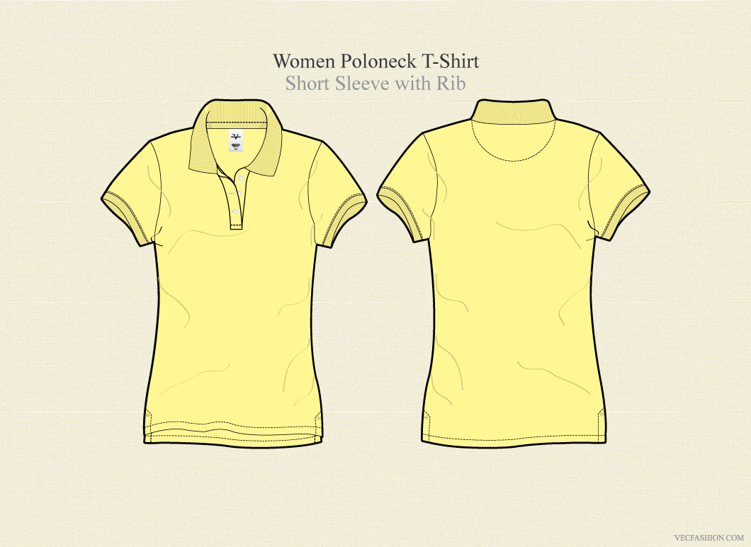 Download Women Poloneck T-shirt Vector ~ Illustrations on Creative ...