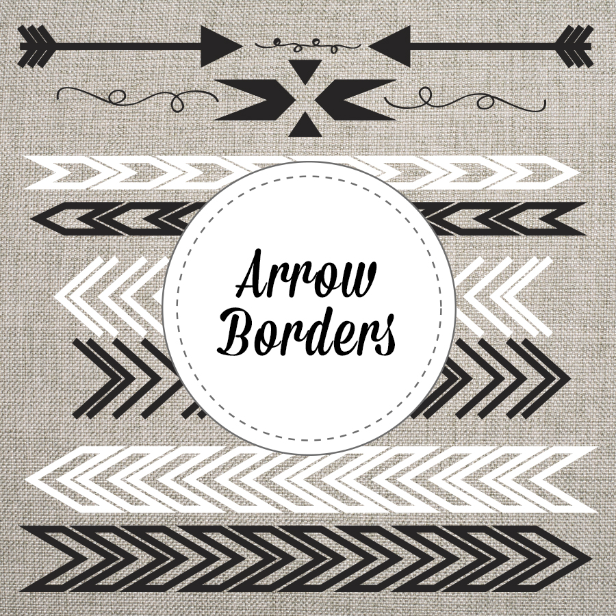 Arrow Borders Black & White Vector ~ Objects on Creative Market