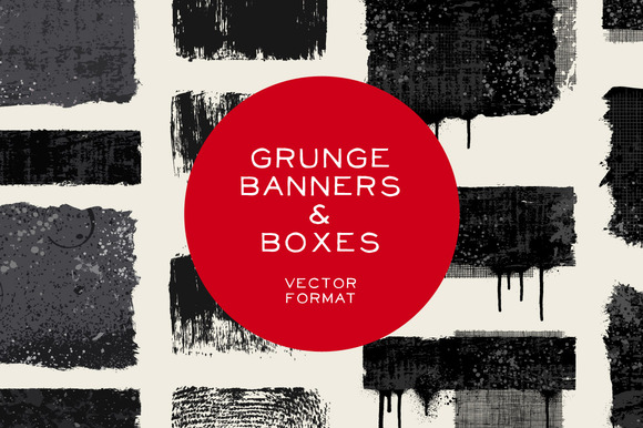 Grunge Banners Boxes
