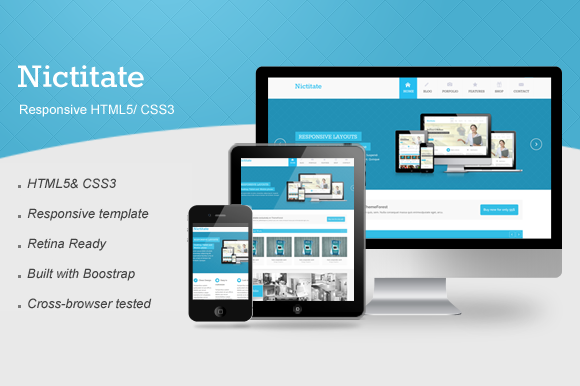 Nictitate – Responsive HTML5 ~ Website Templates on Creative Market