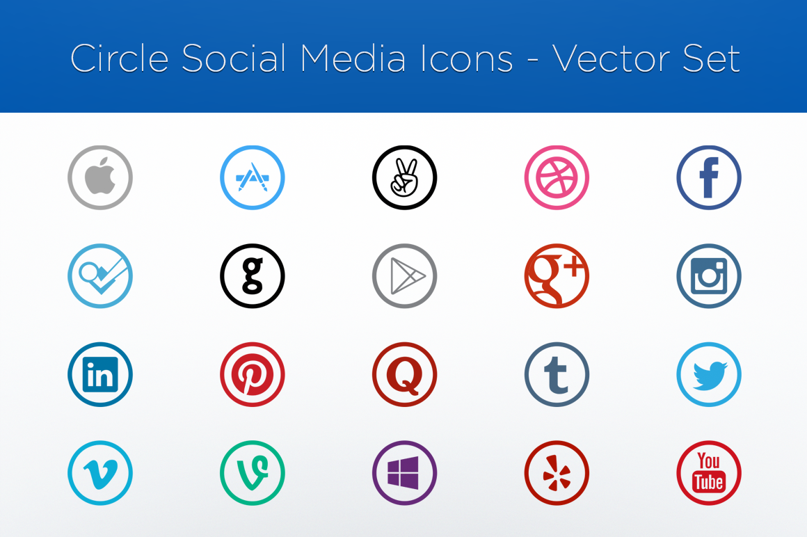 Social Networks Icons Vector Vector Icon Set-social Media