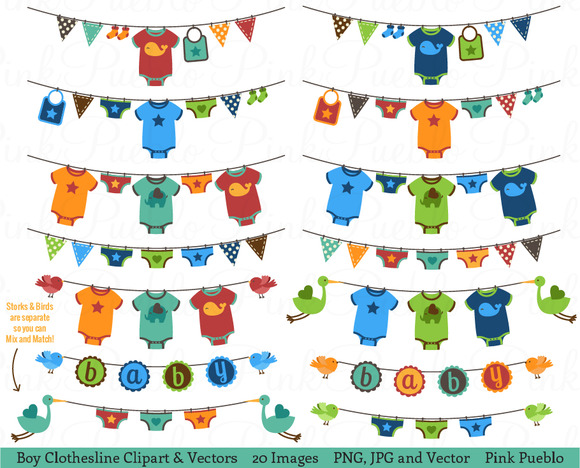 baby shower clothesline clipart - photo #21