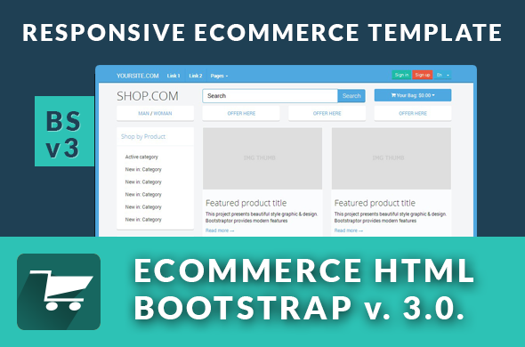 Ecommerce Responsive Bs3 0 V Website Templates On Creative Market Responsive Ecommerce Template Bootstrap