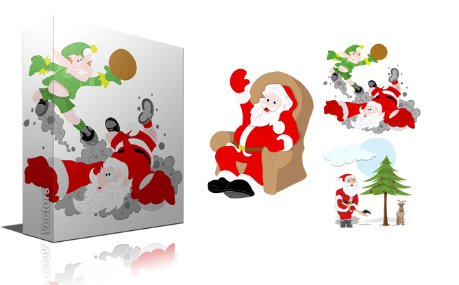 Christmas Santa Cartoon Vectors ~ Illustrations on Creative Market