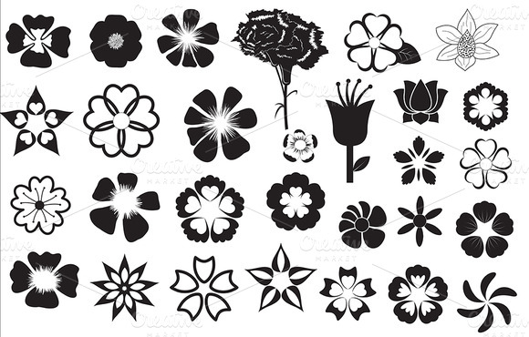 Go Back &gt; Gallery For &gt; Simple Flower Silhouette Vector