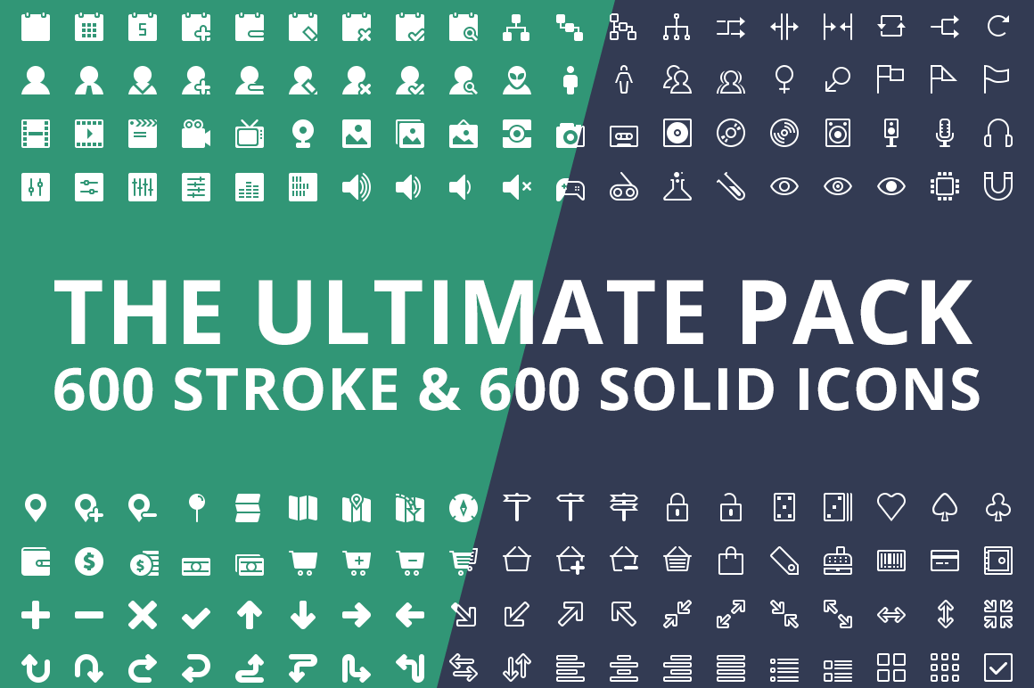 Download 600x2 Vector Icons, Ultimate Pack ~ Icons on Creative Market