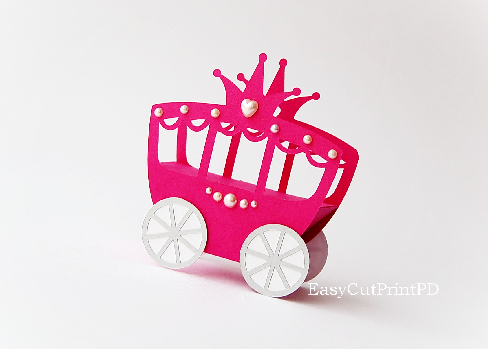 Download Princess Carriage box template ~ Invitation Templates on ...