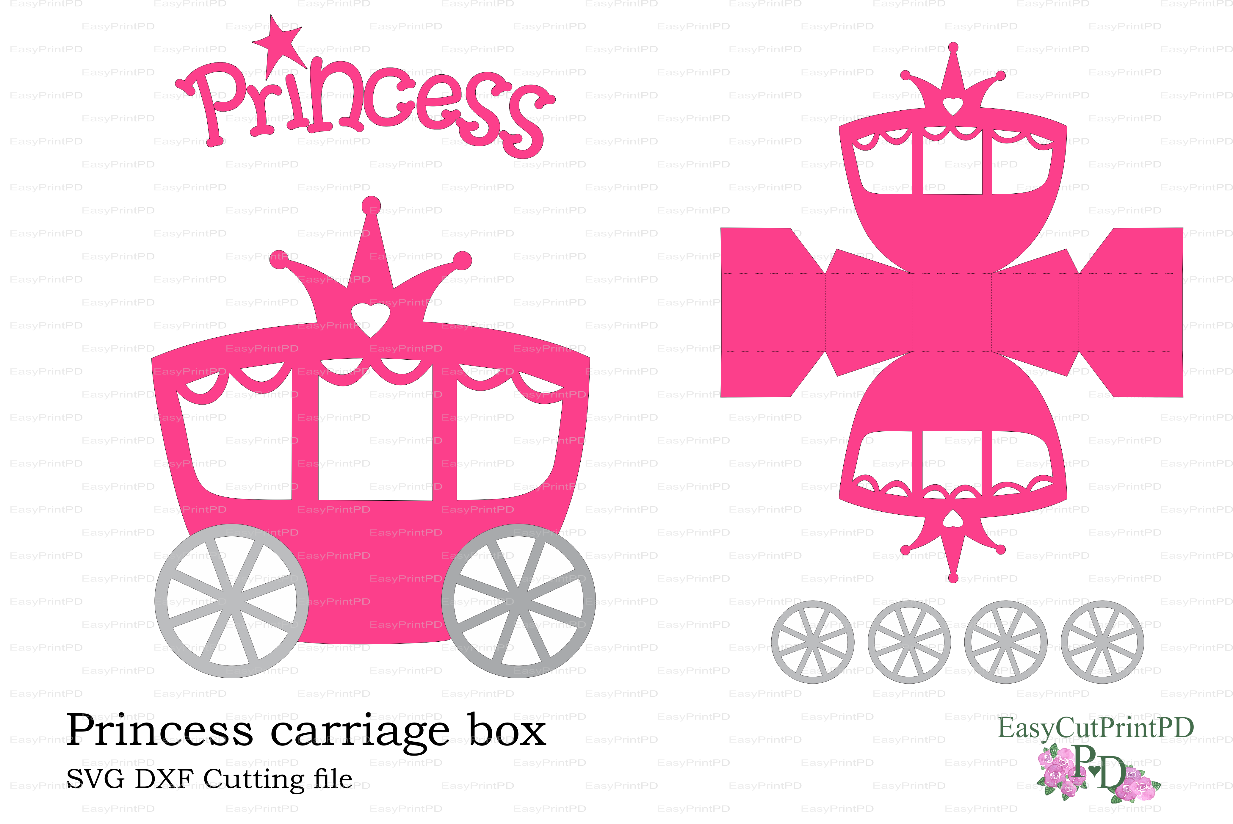 Princess Carriage box template ~ Invitation Templates on ...